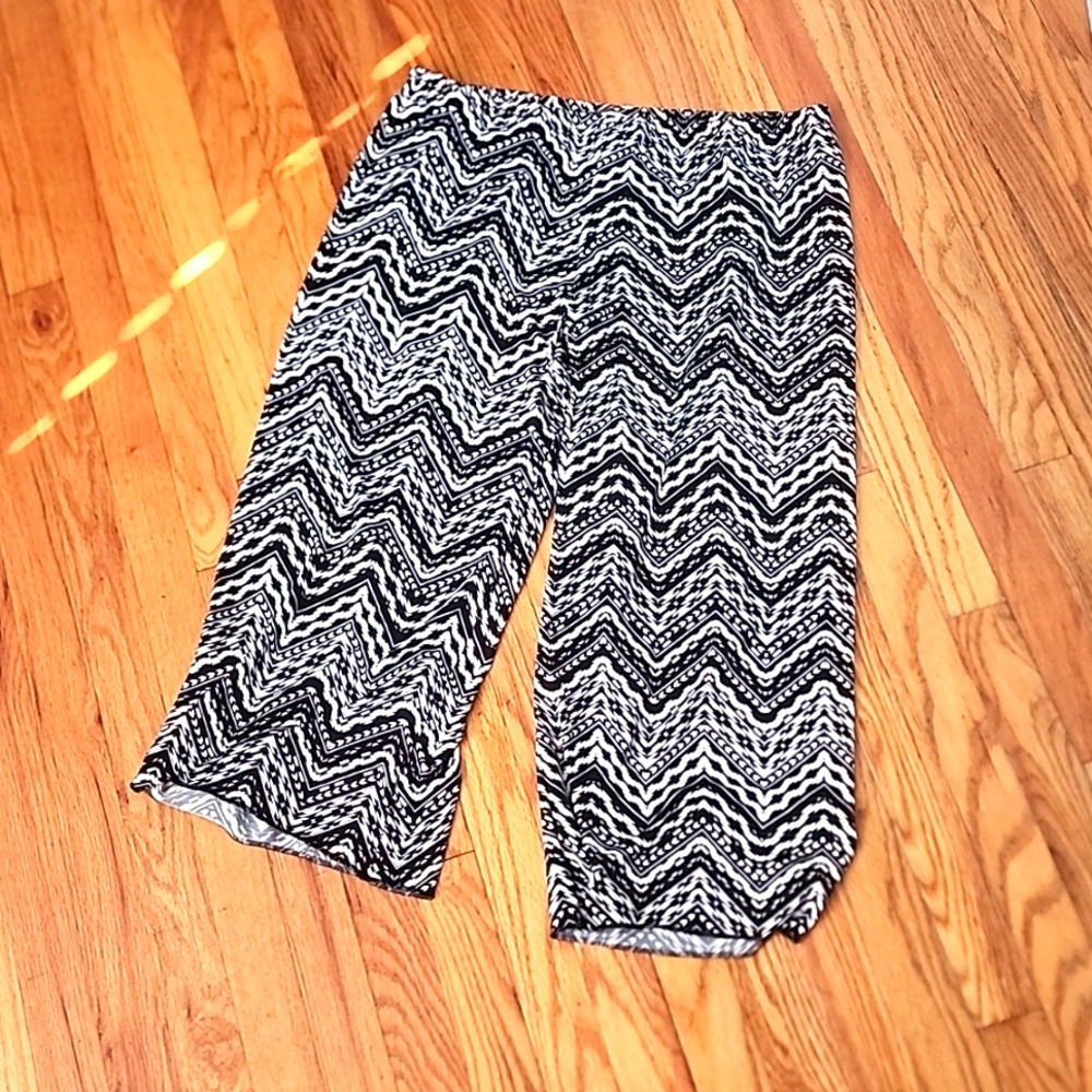 Swimsuits for All Black White Pants Size 18 20 Elastic Waist Plus Size